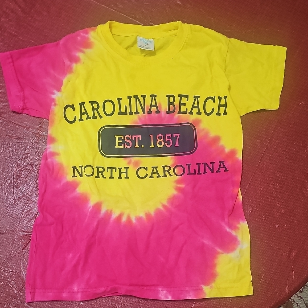 Carolina Beach Kids Tie-Dye T-Shirt - Yellow and Pink